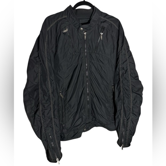 Diesel Other - Diesel Jurlo Biker Jacket Mens XXL Black Full Zip Nylon Motorcycle Streetwear
